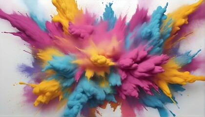 "Let your creativity run wild as the AI platform transforms your idea of splashing colorful powder onto a frame, resulting in a stunning visual display of abstract shapes and patterns."