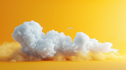 3d cloud Logo abstract isolated on yellow background, Perfect painted design for headline, logo and sale banner.