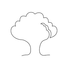 Broccoli continuous one line drawing. Vector illustration