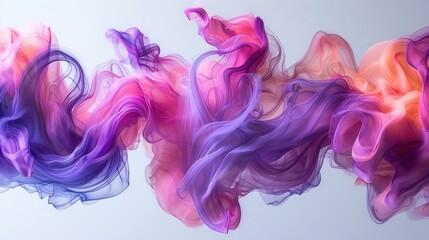 a group of different colored smokes floating in the air on a white background with a blue sky in the background.