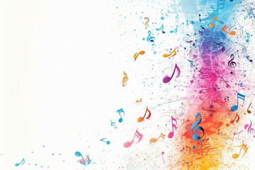 Capture the essence of music with a white backdrop adorned by a thematic border frame, infusing your designs with the rhythm and soul of your favorite tunes