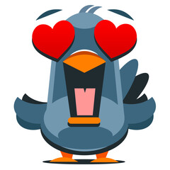 Pigeon vector character color flat illustration pigeon