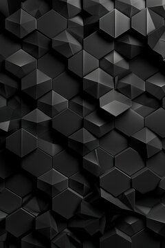 striking phone wallpaper with a black abstract composition, showcasing a sophisticated monochrome design arranged in a precise symmetrical pattern of parallelogram tiles