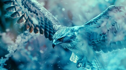 Beautiful ABSTRACT photo, Harpy Eagle concept, contemporary colors and mood social background. Generative AI technology.