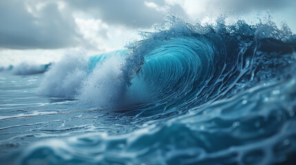 Blue Ocean Wave. - obrazy, fototapety, plakaty