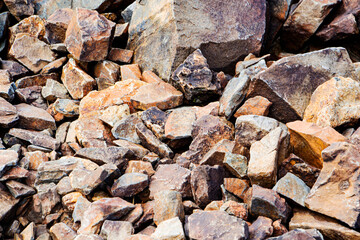 split or broken rock. Sharp pebbles. batu gunung. pile of stones pieces for construction, Grunge Abstract Stone Background Surface