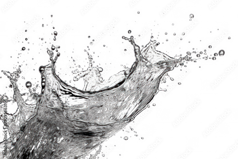 Aufkleber abstract depiction of water splashing against white background, creating dynamic and captivating vis