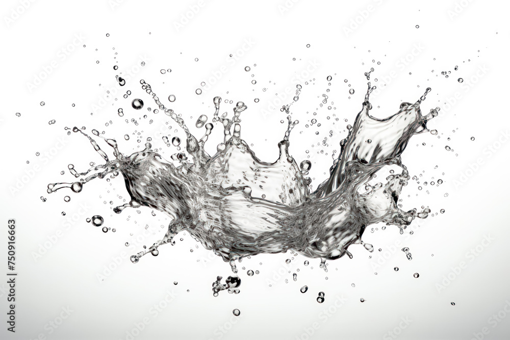 Aufkleber abstract depiction of water splashing against white background, creating dynamic and captivating vis