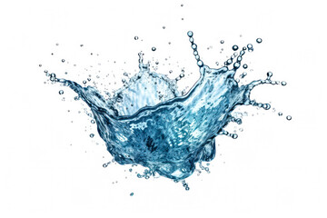 Abstract depiction of water splashing against white background, creating dynamic and captivating visual effect.