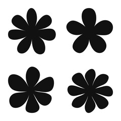 Set of abstract flower shape vector design
