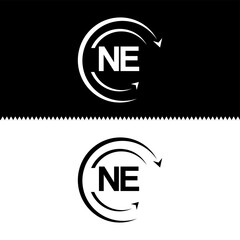 NE letter  logo minimal unique and simple logo design, NE creative modern monogram logo style
