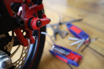 multitool and equipment for bicycle repair and maintenance