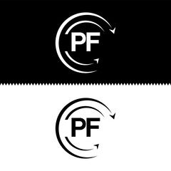 PF letter  logo minimal unique and simple logo design, PF creative modern monogram logo style