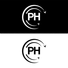 PH letter  logo minimal unique and simple logo design, PH creative modern monogram logo style