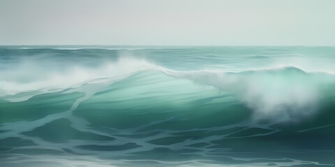 Tranquil waves of powder blue and mint drifting softly, painting a picture of serenity and calm.