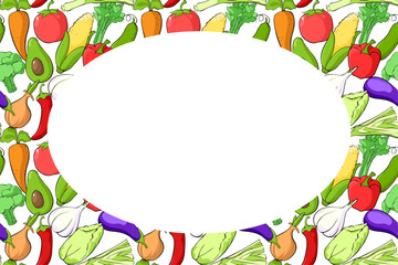 Fototapeta premium vegetables frame for your design. vector illustration
