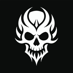 abstract skull flat mascot vector design