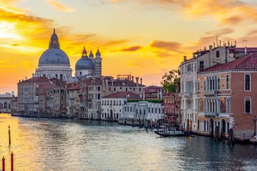 Gordijnen Venice Grand canal and Santa Maria della Salute church at sunrise, Italy © Mistervlad