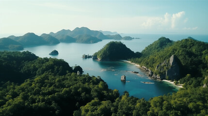 Obraz premium Majestic island archipelago aerial view - perfect for eco-tourism and adventure