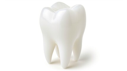 a tooth shaped toothbrush holder sitting on top of a white surface with a reflection of the tooth on the top of the tooth.
