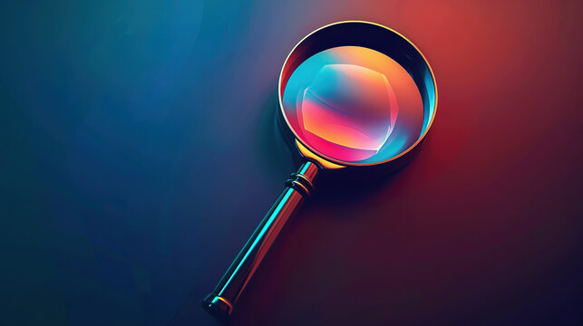 close up magnifying glass, modern world technology, web , business card, 