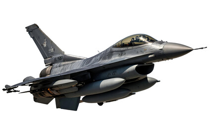military jet fighter isolated on white transparent background. - obrazy, fototapety, plakaty