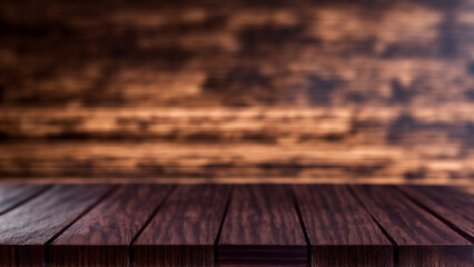 Decorative background with the surface of a dark wooden indoor table.