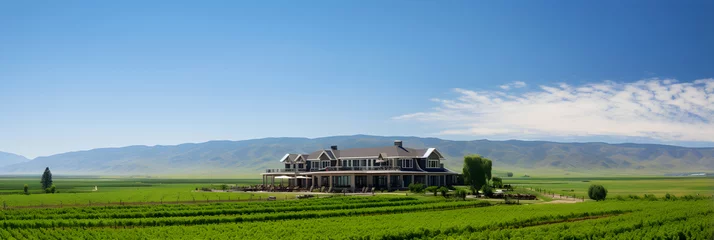 Fotobehang Breathtaking Panorama: BV Coastal Estates Winery Surrounded by Verdant Vineyards © Emily