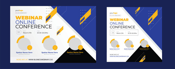 live webinar banner invitation and Marketing Strategies social media post template. corporate Business webinar invitation design