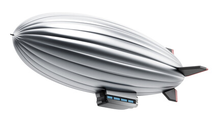 Silver zeppelin isolated on transparent background. 3D illustration © Destina