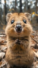 Obraz premium Enchanted Gaze: A Quokka Amidst the Whispering Woods
