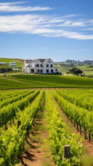 Fototapeta na wymiar Breathtaking Panorama: BV Coastal Estates Winery Surrounded by Verdant Vineyards