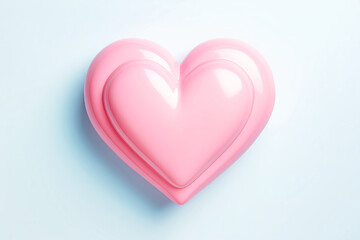 Pink Heart Shaped Object on Blue Background