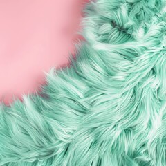 Fototapeta premium mint fur on a pink background.