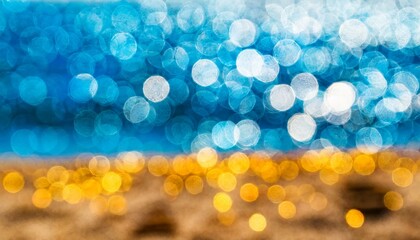 Beach themed gold and blue sparkly background