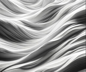 Abstract Waves of Grayscale Ripples Creating a Mesmerizing Texture of Fluid Motion. Paper texture under microscope.