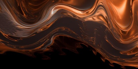 A mesmerizing blend of molten copper and molasses hues creates a dynamic and ever-evolving liquid landscape that captivates the imagination. - obrazy, fototapety, plakaty
