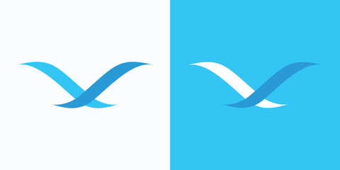 Flying bird silhouette vector logo design with modern, simple, clean and abstract style.