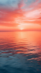 Naklejka na ściany i meble A close-up photograph of a mesmerizing sunrise over calm water, a peaceful mobile wallpaper, Photography, Generative AI