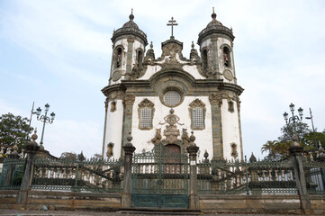 Obraz premium Front image of the Church of São Francisco de Assis in São João del Rei