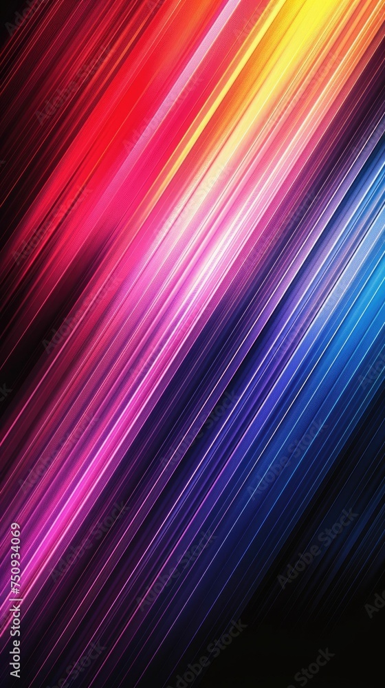 Poster streaks of vibrant colors blend diagonally creating a dynamic background