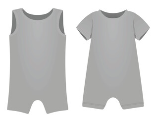 Grey baby suit. vector illustration