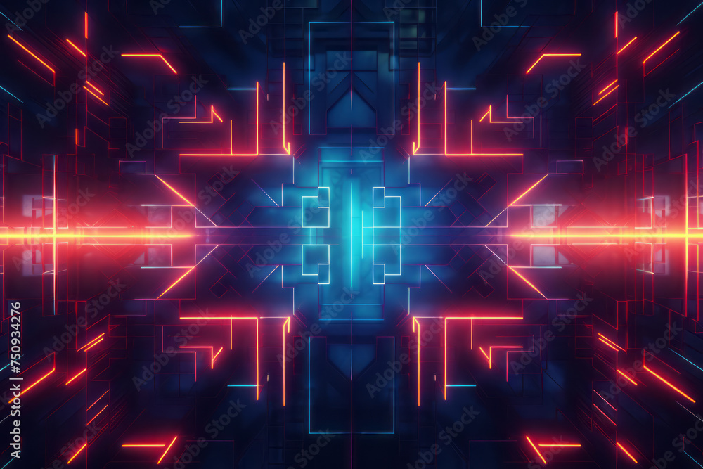 Canvas Prints pink and blue abstract neon lines background or pattern, creative design template