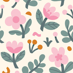 Trendy flowers seamless pattern. Small vector floral background illustration. Spring floral texture for fabric, fashion print and wallpaper. - 750935219
