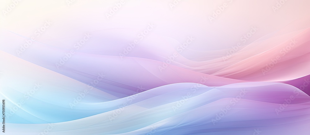 Poster a soft pastel colored abstract background with a blurry pink and blue wave creating a gentle and cal