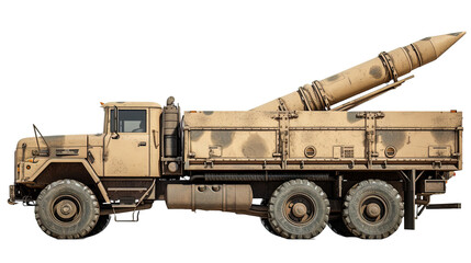 Missile Launcher Truck on white or transparent background