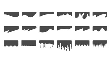 Abstract Border Shapes for Website Design: Banner Headers and Separator Frames