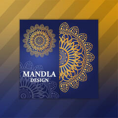 vector illustration Ornamental luxury mandala pattern, mandala design in gold color.