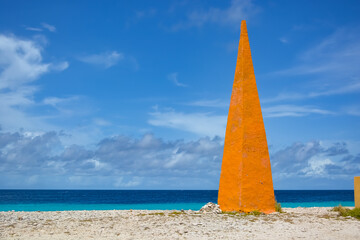 Obelisk on the Caribbean island of Bonaire used in the 1800's to signal ships where to anchor to...