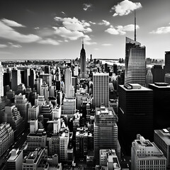 Enthralling Black n' White Cityscape - A Testament to Urban Vibrancy and Architectural Diversity